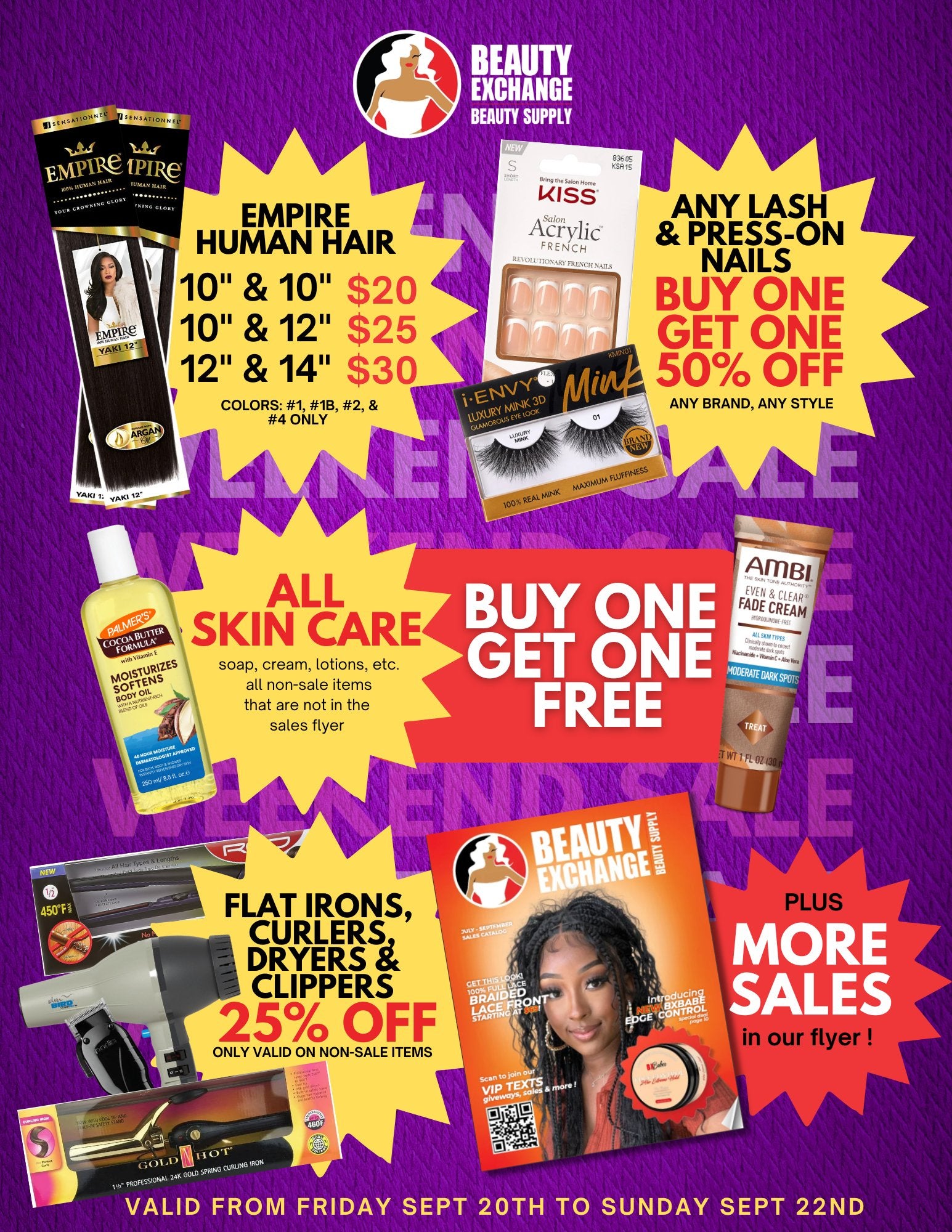 Today's Sale ! Exclusive Company Wide Weekend Sale Sept 20 - Sept 22!🛍️ - Beauty Exchange Beauty Supply