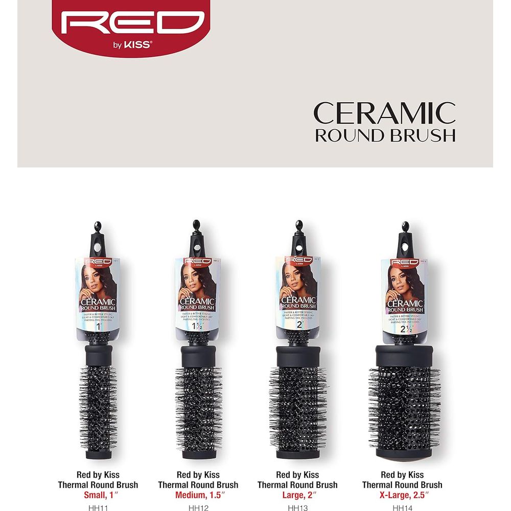 Red by Kiss Rose Heat Resistant Bristle Brush – 1.5" Barrel