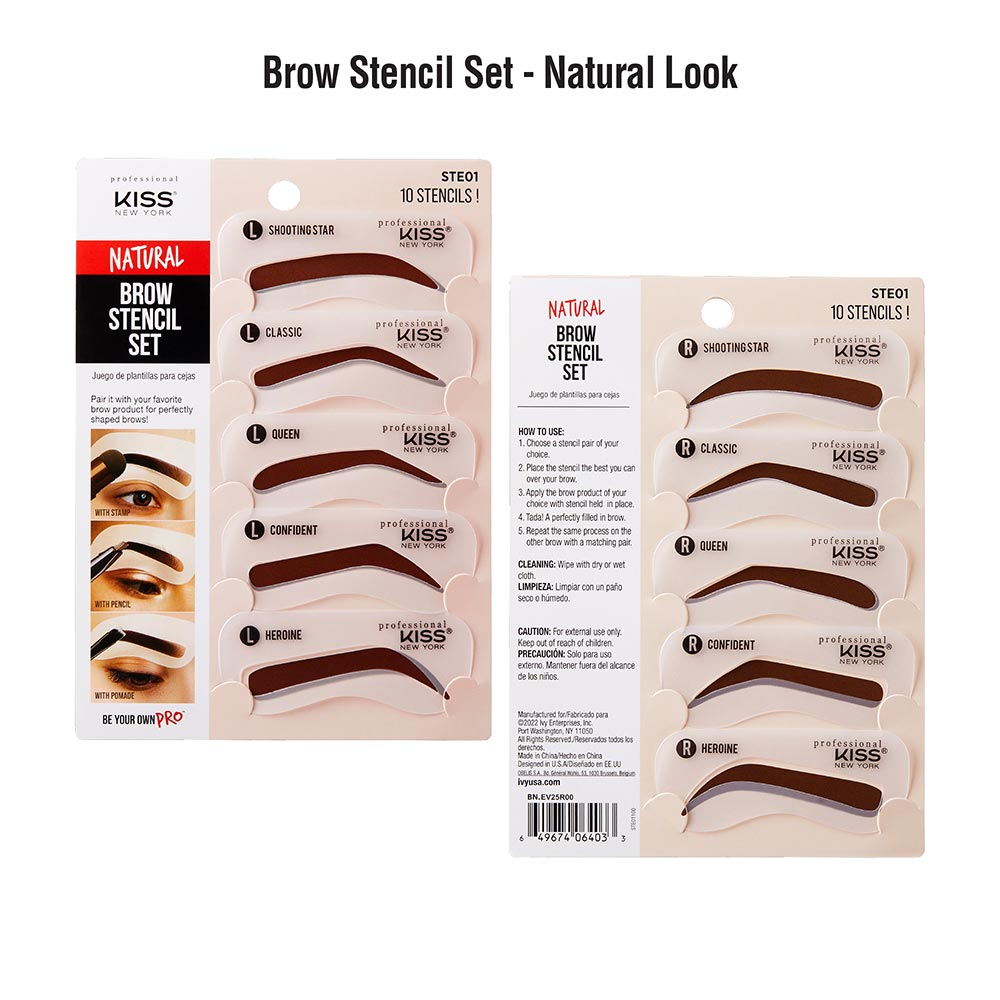 Kiss New York Professional Natural Brow Stencil Set