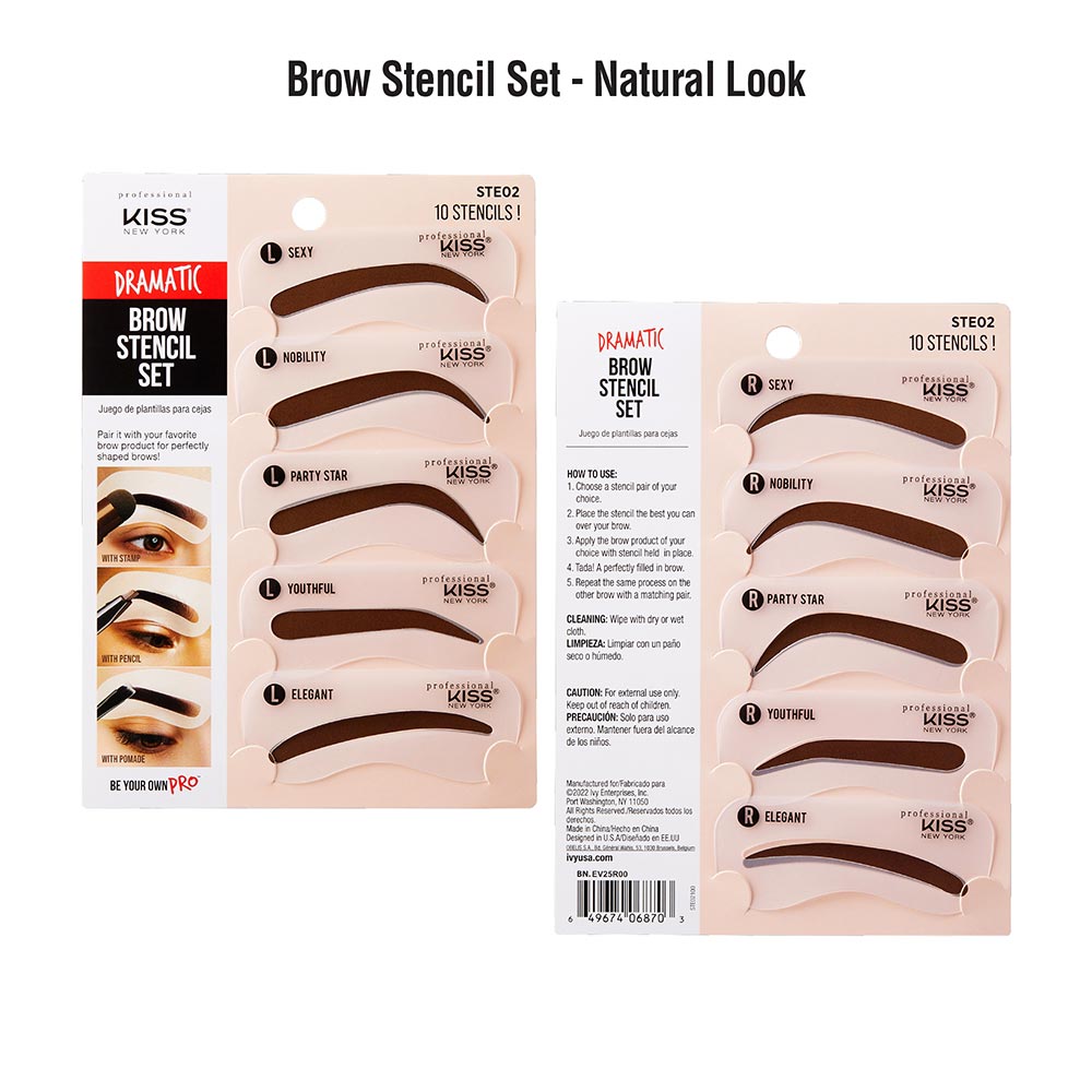 Kiss New York Professional Natural Brow Stencil Set