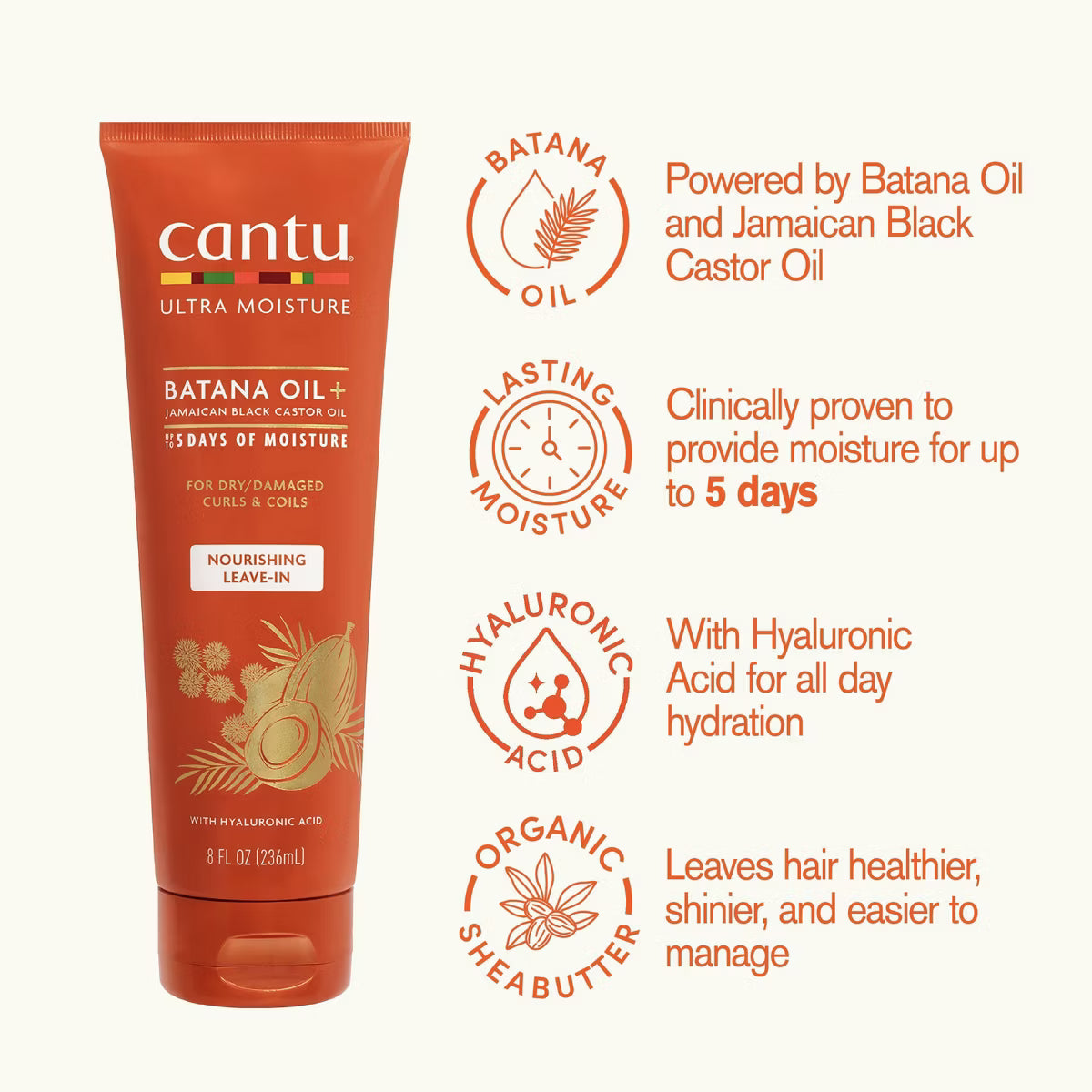 Cantu Batana Oil + Jamaican Black Castor Oil Leave-In Conditioner – 8oz