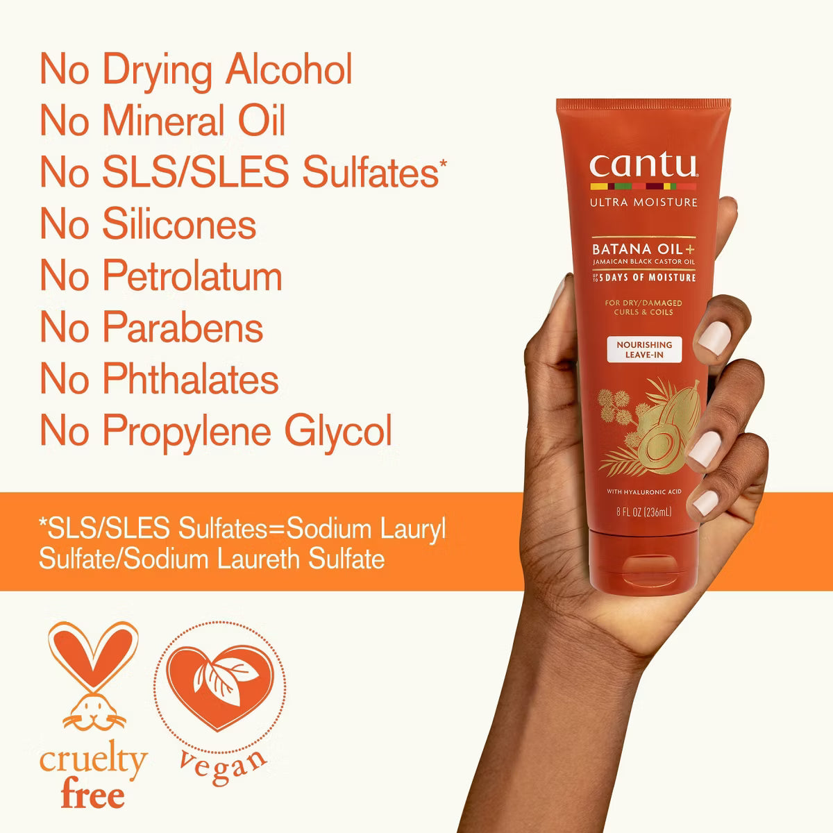 Cantu Batana Oil + Jamaican Black Castor Oil Leave-In Conditioner – 8oz