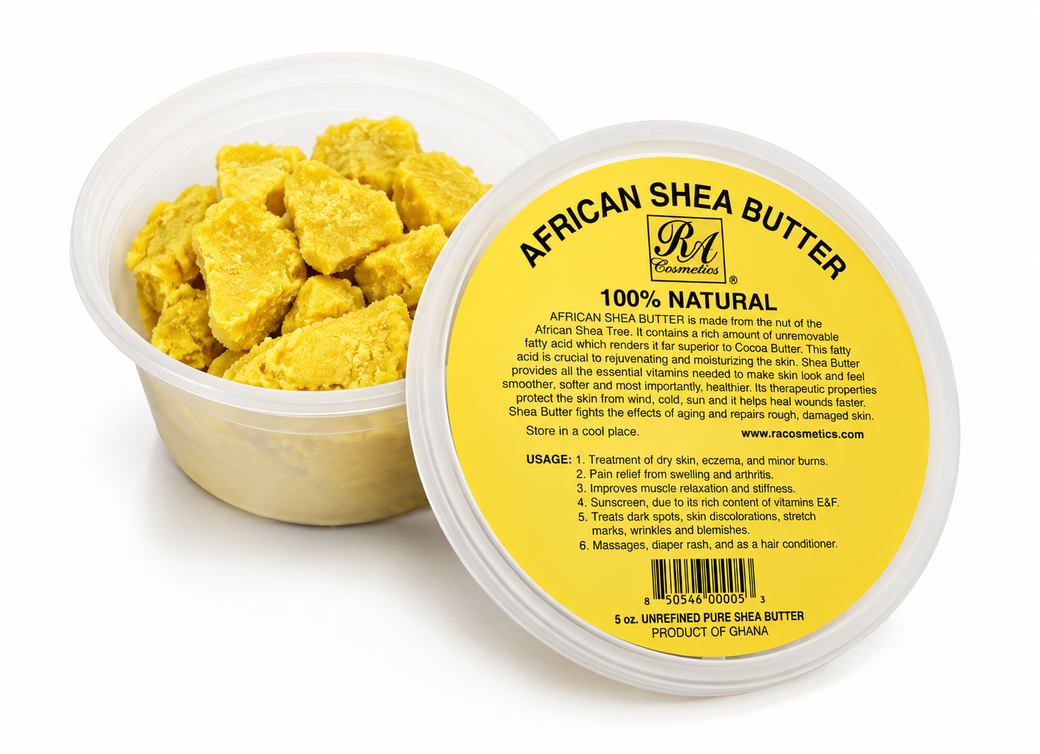 RA Cosmetics 100% Natural African Shea Butter – Yellow Chunky