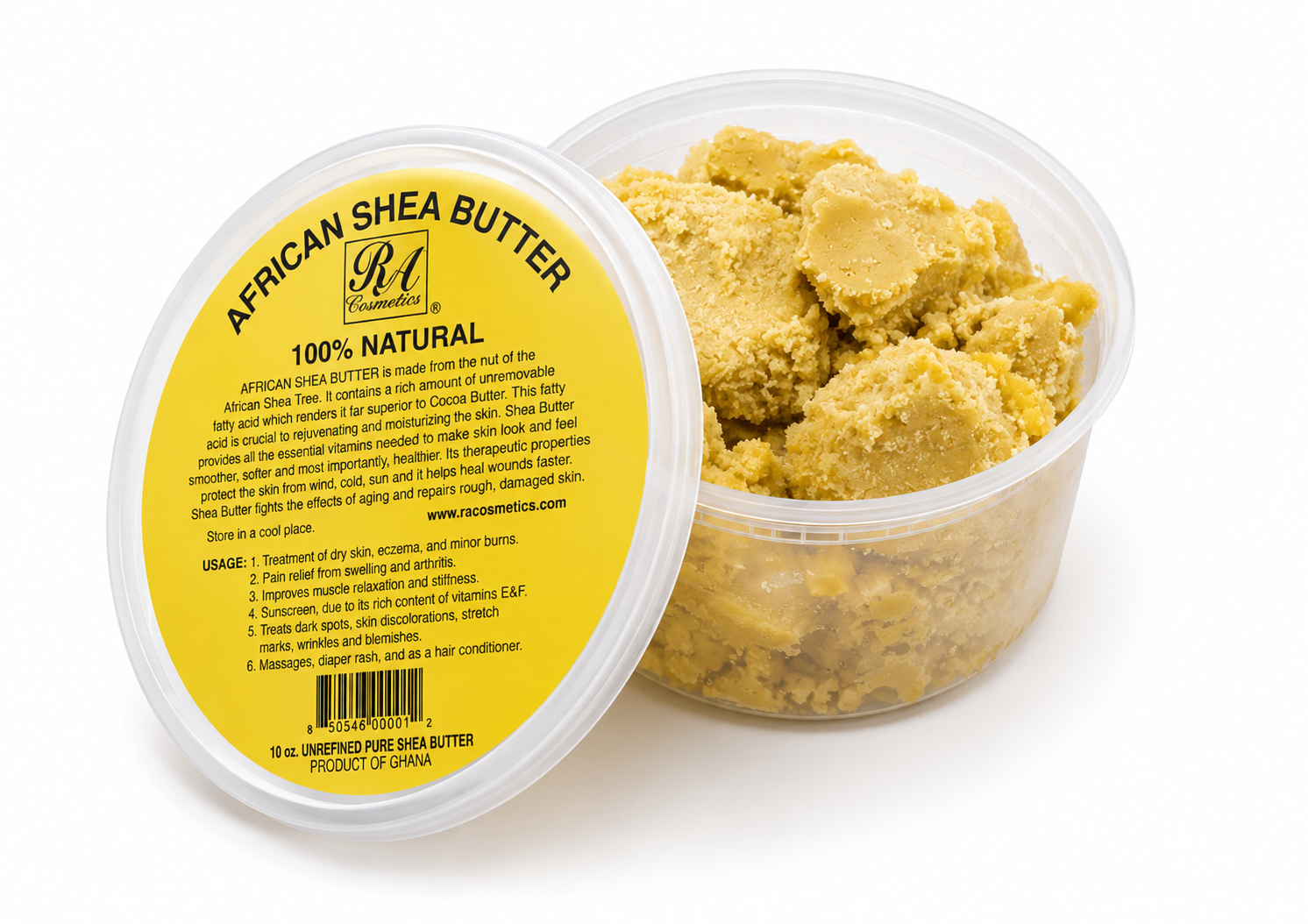 RA Cosmetics 100% Natural African Shea Butter – Yellow Chunky