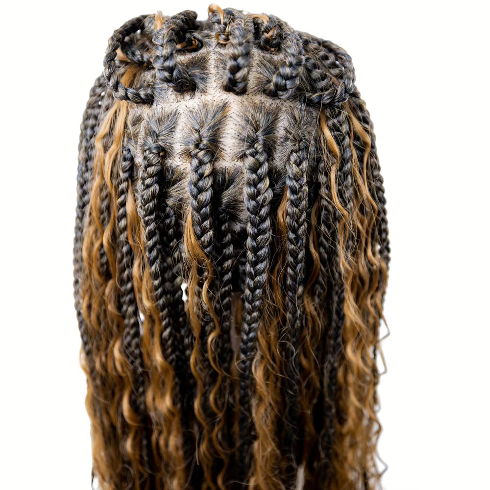 B & B Knotless Synthetic HD Lace Wig - Bohemian Box Braid 24โ & 32โ