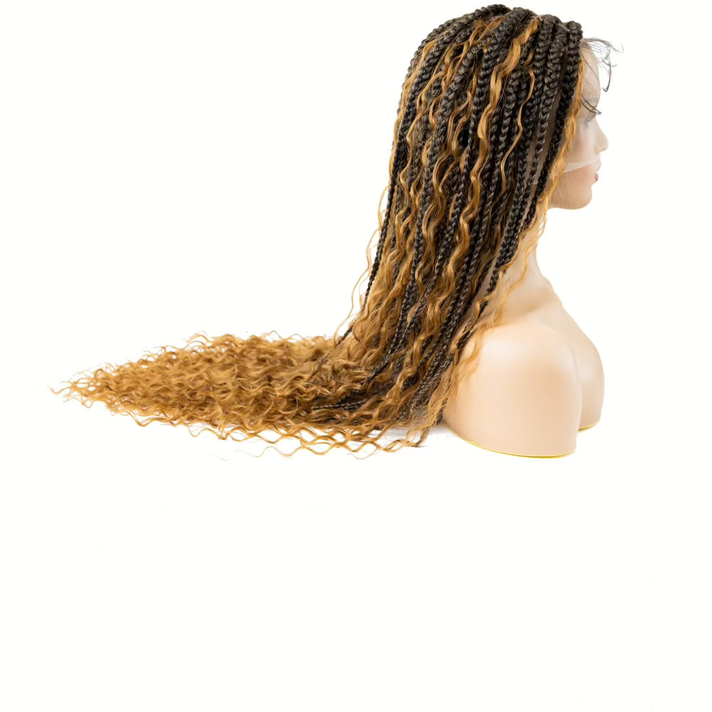 B & B Knotless Synthetic HD Lace Wig - Bohemian Box Braid 24” & 32”