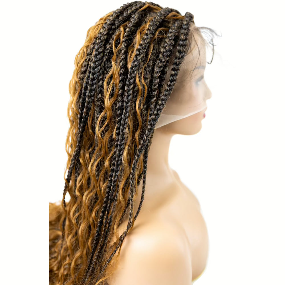 B & B Knotless Synthetic HD Lace Wig - Bohemian Box Braid 24” & 32”
