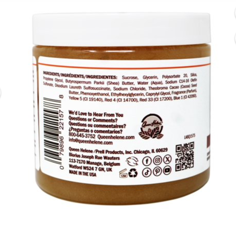 Queen Helene Sugar Scrub – Cocoa Butter, Citrus & Mint Julep, 20 oz