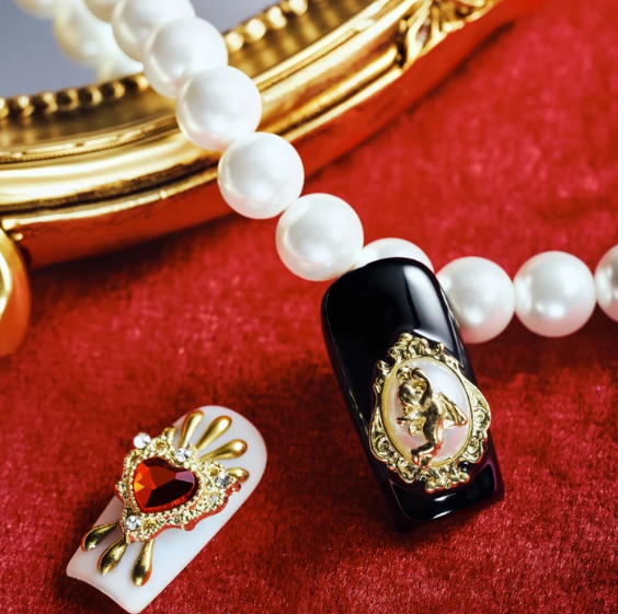 DRESUP Sacred Heart Radiance Medium Square Press-On Nails – 12 Pieces
