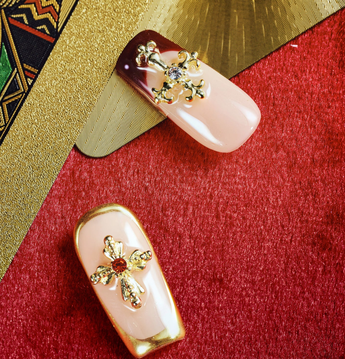 DRESUP Florulent Confection Medium Square Press-On Nails – 12 Pieces