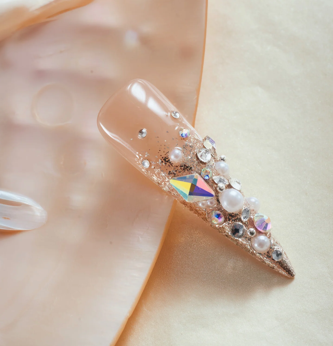DRESUP Glittery Cosmos Long Stiletto Press-On Nails – 12 Pieces