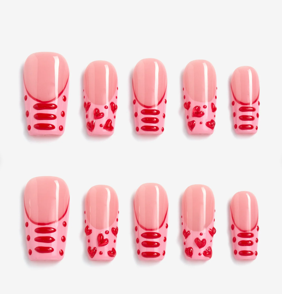 DRESUP Peachy Dreams Short Square Press-On Nails – 12 Pieces