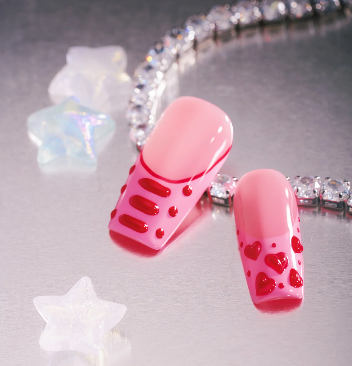 DRESUP Peachy Dreams Short Square Press-On Nails – 12 Pieces