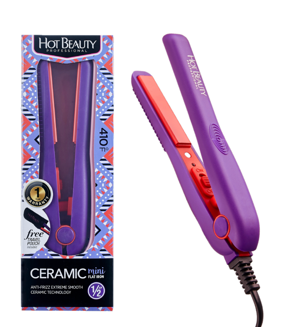Hot Beauty Ceramic Mini Flat Iron – 1/2"