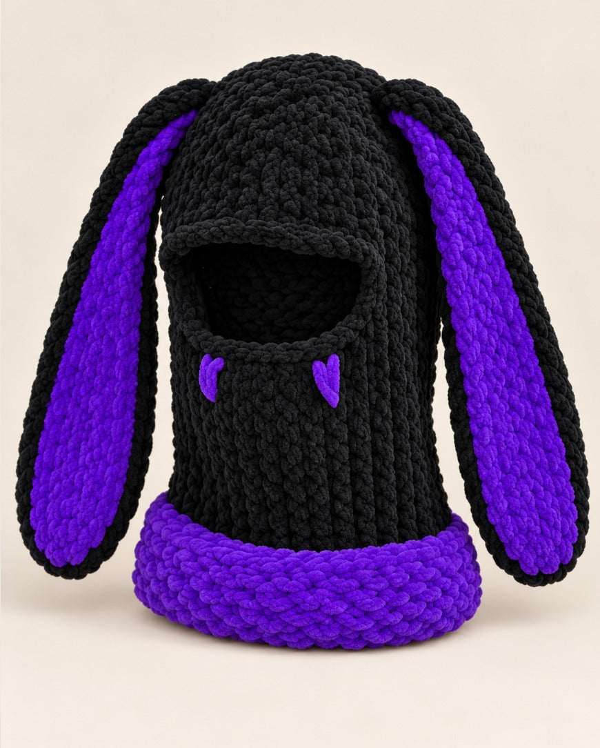 Soft Knit Bunny Ear Balaclava Face Mask