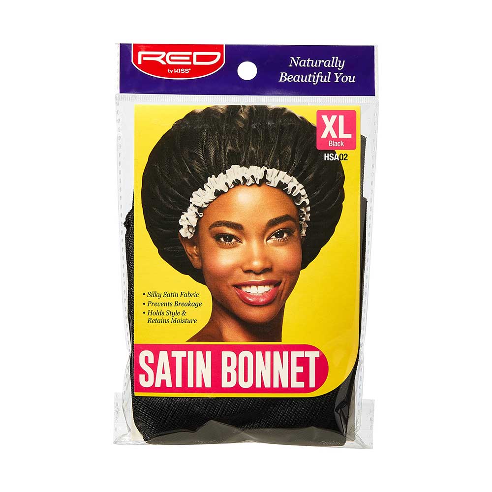 Red by Kiss Satin Bonnet Black – Large, XL & X-Jumbo