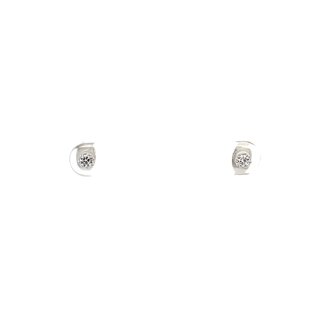 The One Jewelry Crown Stud CZ Round Earrings