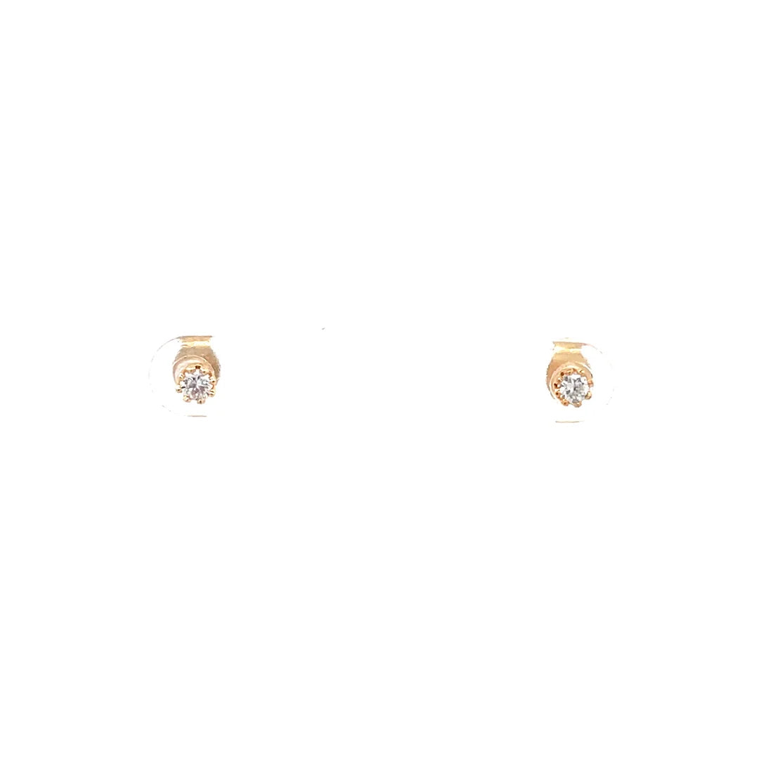 The One Jewelry Crown Stud CZ Round Earrings
