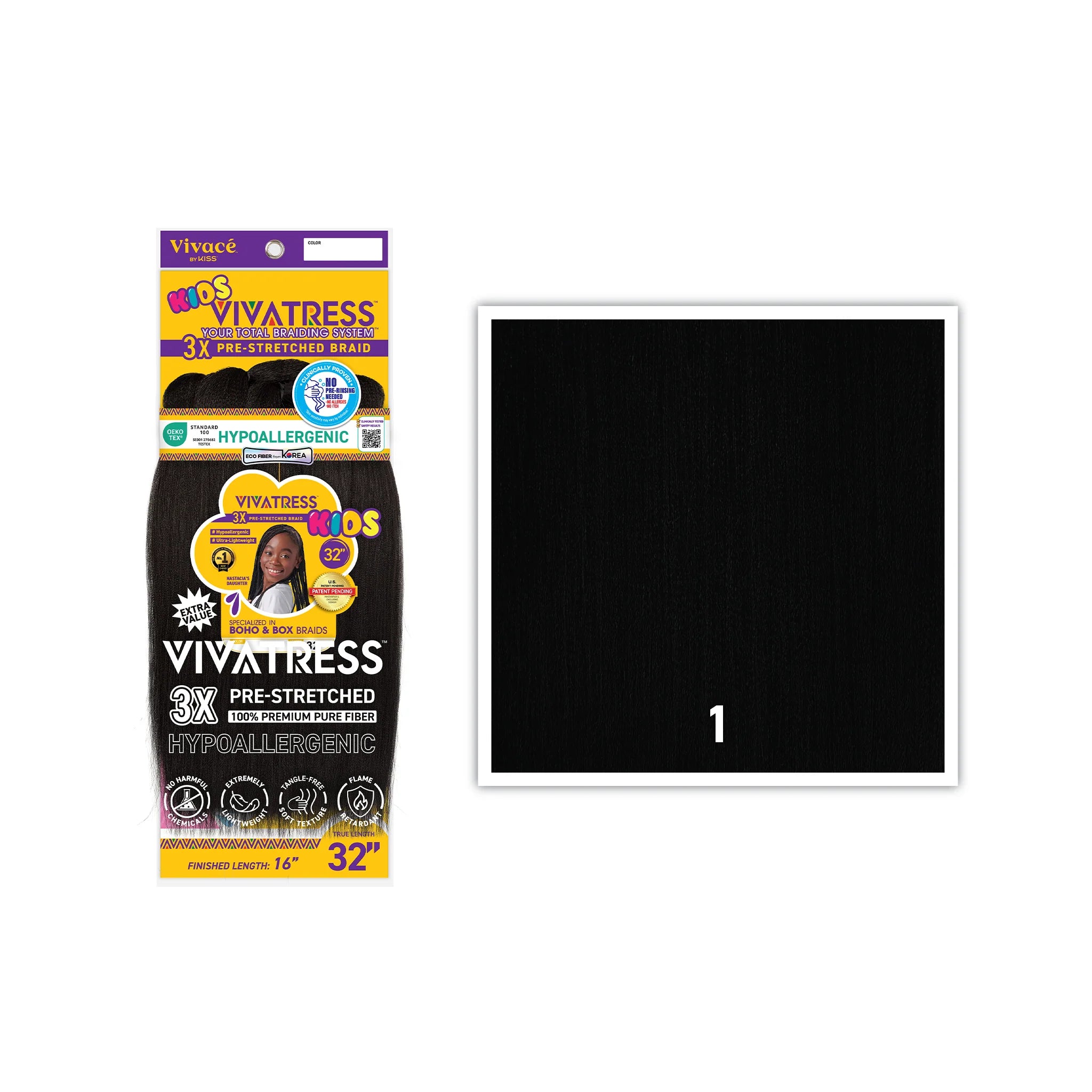 Vivace By Kiss Vivatress 3X Pre-Stretched Kids Braid – 32"