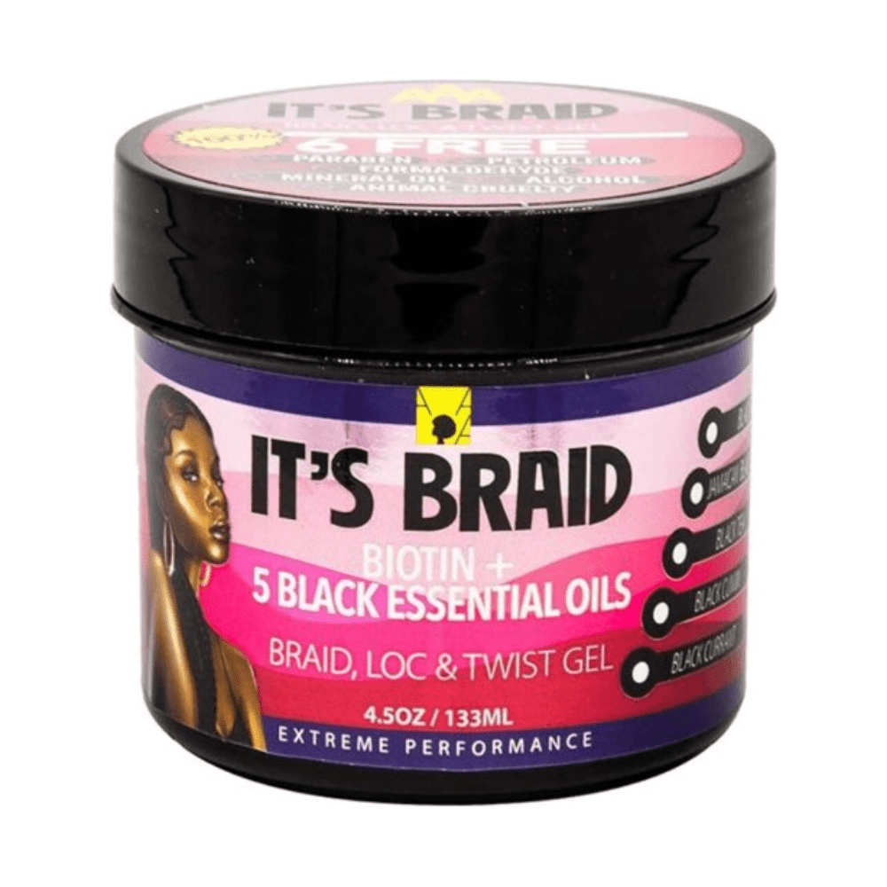AAA African Anti - Aging "It’s Braid" Braid, Loc & Twist Gel – Biotin + Essential Oils – 4.5 oz & 10 oz - Beauty Exchange Beauty Supply