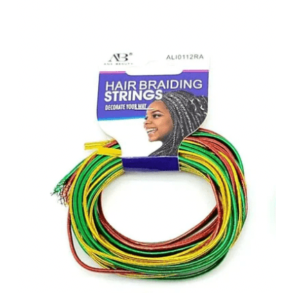 AB Hair Braiding Strings | ALI0112S, ALI0112B2, ALI0112RA | Metallic Threads for Stylish Braids & Locs - Beauty Exchange Beauty Supply