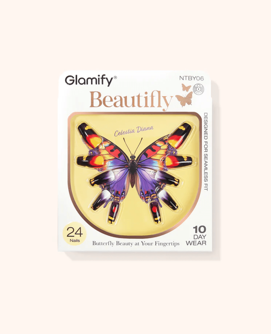 Absolute New York Beautifly Press - On Nails - Coffin Medium - Beauty Exchange Beauty Supply
