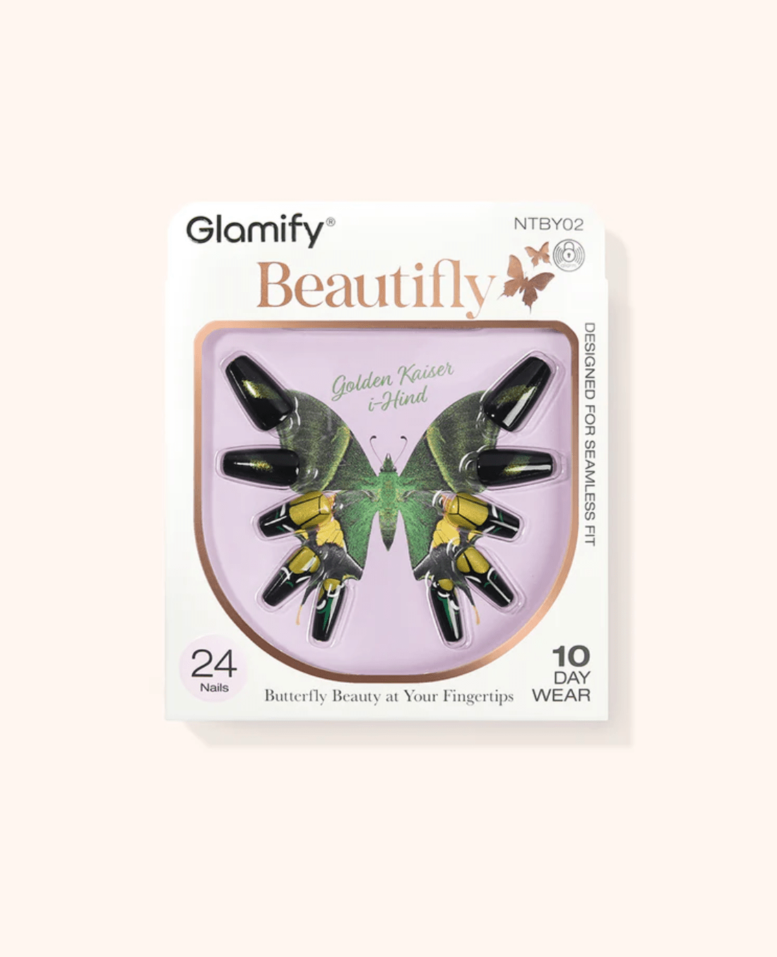 Absolute New York Beautifly Press - On Nails - Coffin Medium - Beauty Exchange Beauty Supply