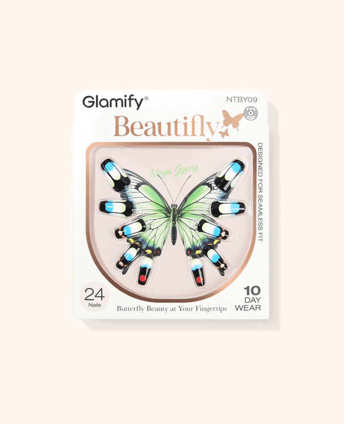 Absolute New York Beautifly Press - On Nails - Coffin Medium - Beauty Exchange Beauty Supply
