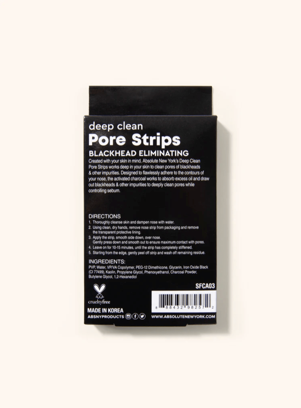 Absolute New York Deep Clean Pore Strips – 5 Sheets - Beauty Exchange Beauty Supply