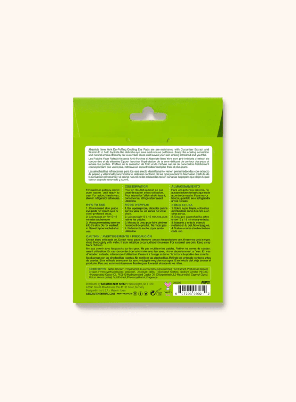Absolute New York Exfoliating & Cooling Eye Pads – 16 Pads - Beauty Exchange Beauty Supply