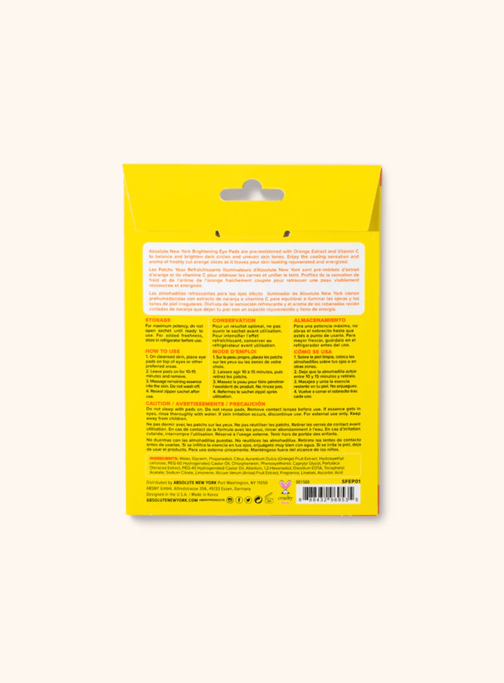 Absolute New York Exfoliating & Cooling Eye Pads – 16 Pads - Beauty Exchange Beauty Supply