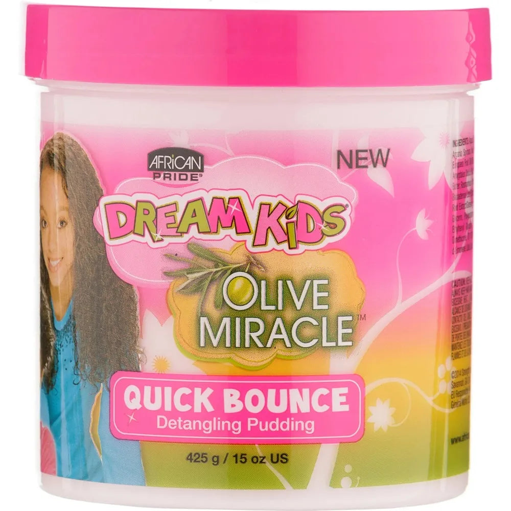 African Pride Dream Kids Olive Miracle | 2 Variants - Detangling Moisturizing Leave - In Conditioner & Quick Bounce Detangling Pudding | Softens, Detangles & Defines Curls – 15 oz - Beauty Exchange Beauty Supply
