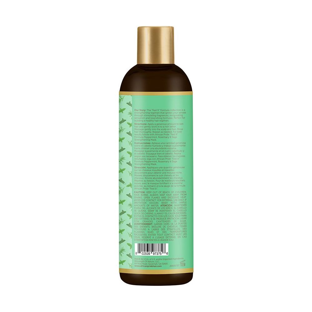 African Pride "FEEL IT" Formula Strengthening Shampoo & Conditioner Set | Each With Peppermint, Rosemary & Sage for Healthy Hair & Scalp – 12 oz - Beauty Exchange Beauty Supply