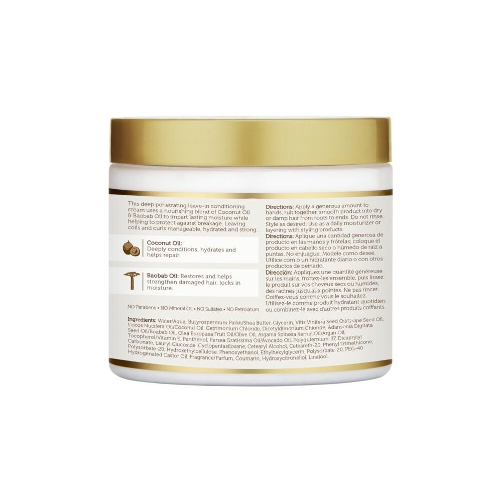 African Pride Moisture Miracle Coconut Oil & Baobab Oil Leave - In Cream | Intense Hydration + Strength for Natural Hair โ Softens, Detangles, and Nourishes โ 15 oz - Beauty Exchange Beauty Supply