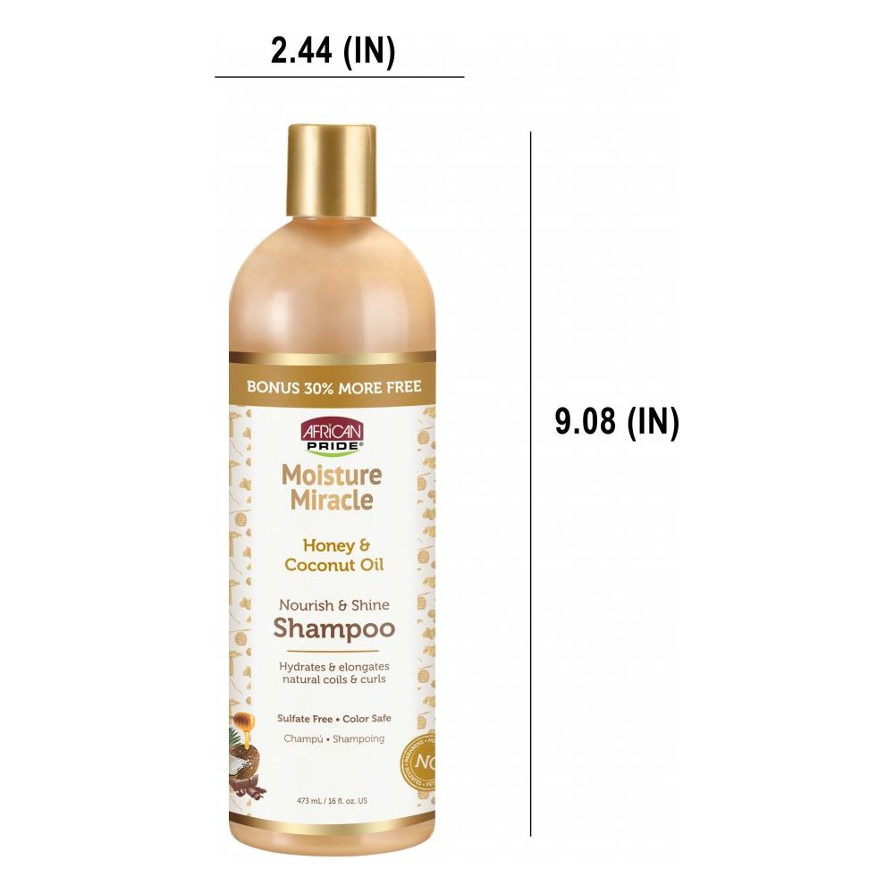 African Pride Moisture Miracle Hydrating Hair Care Duo | (2 Variants) Honey & Coconut Oil Shampoo + Honey, Chocolate & Coconut Oil Conditioner – Nourish, Soften & Restore Natural Hair – 16 oz - Beauty Exchange Beauty Supply