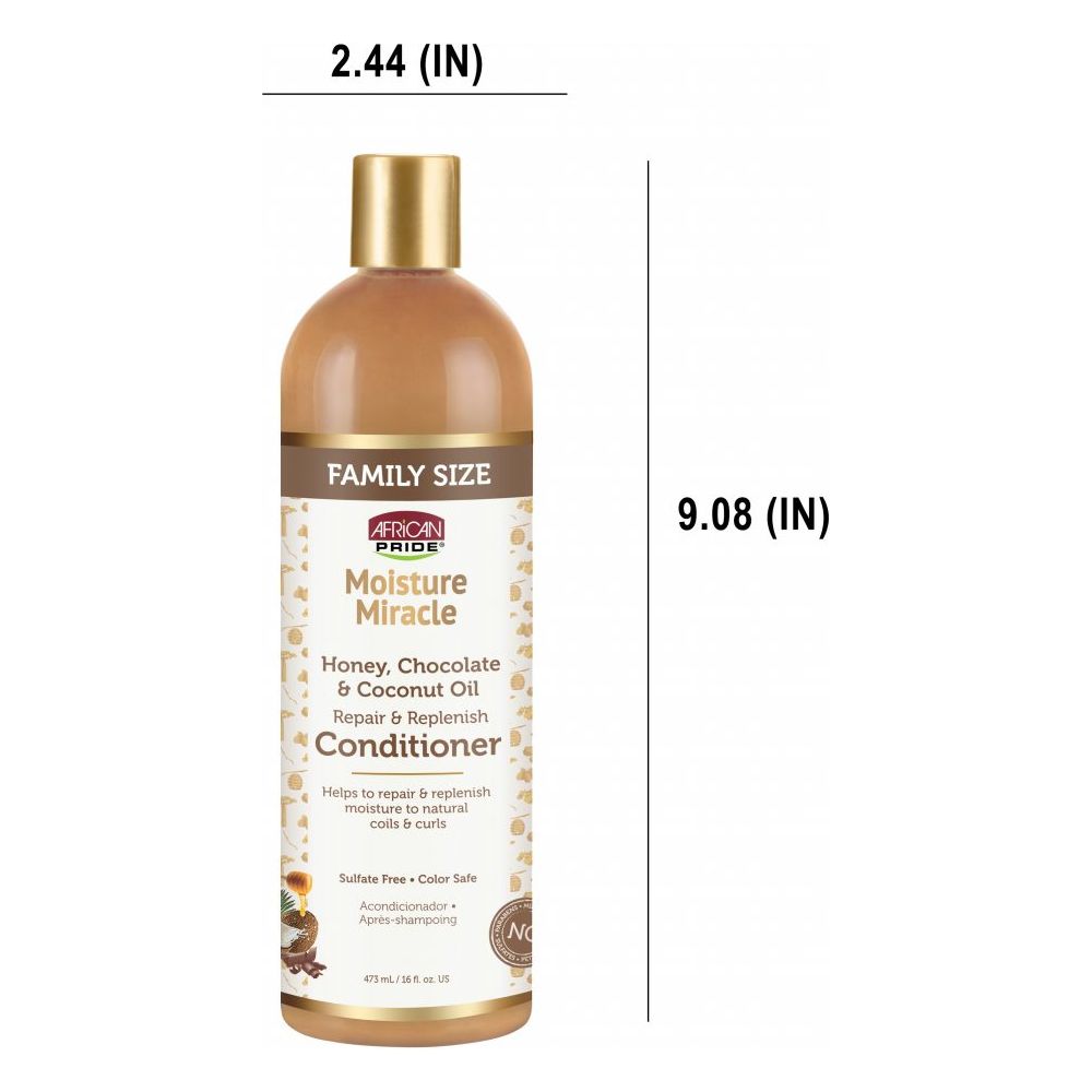 African Pride Moisture Miracle Hydrating Hair Care Duo | (2 Variants) Honey & Coconut Oil Shampoo + Honey, Chocolate & Coconut Oil Conditioner – Nourish, Soften & Restore Natural Hair – 16 oz - Beauty Exchange Beauty Supply