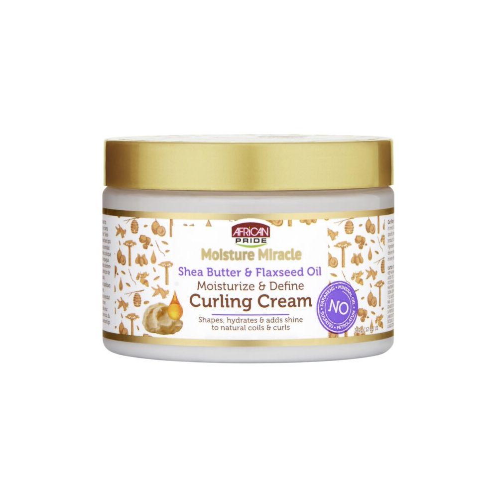 African Pride Moisture Miracle Styling & Repair Duo | (2 Variants) Shea Butter & Flaxseed Oil Curling Cream + Moroccan Clay & Shea Butter Masque – Define, Moisturize, and Restore – 12 oz - Beauty Exchange Beauty Supply