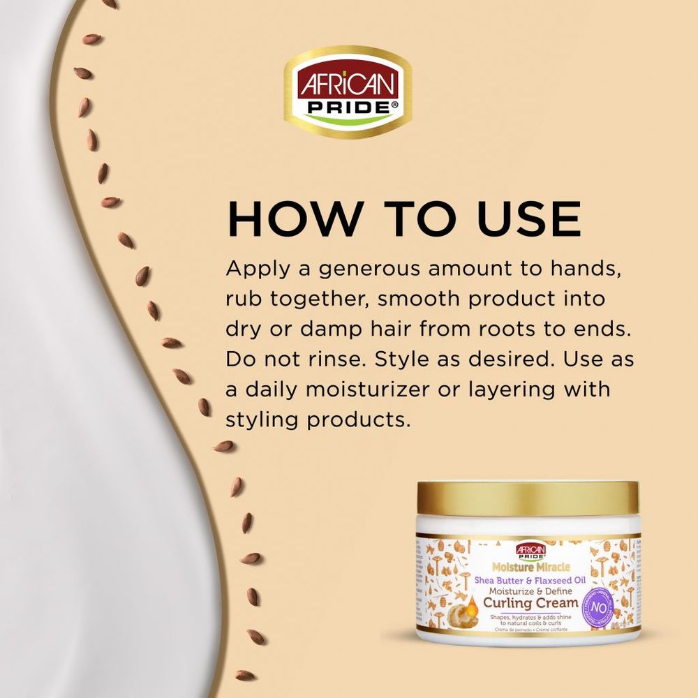 African Pride Moisture Miracle Styling & Repair Duo | (2 Variants) Shea Butter & Flaxseed Oil Curling Cream + Moroccan Clay & Shea Butter Masque – Define, Moisturize, and Restore – 12 oz - Beauty Exchange Beauty Supply