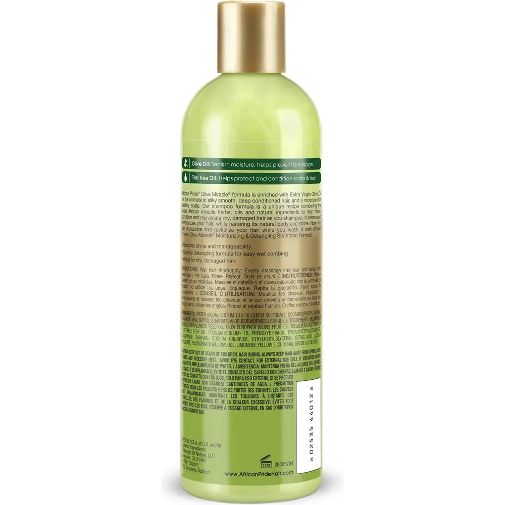 African Pride Olive Miracle Anti - Breakage 2 - in - 1 Shampoo & Conditioner | Cleanses & Conditions in One Step – Moisture, Strength & Shine – 12 fl oz - Beauty Exchange Beauty Supply