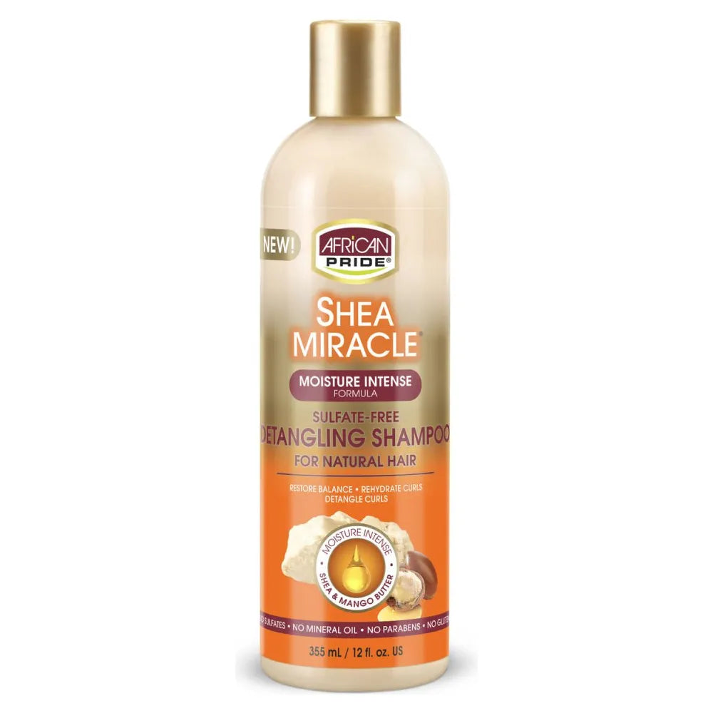 African Pride Shea Miracle Detangling Shampoo | Sulfate - Free Cleanser with Moisture - Rich Lather โ For Soft, Easy - to - Manage Curls โ 12 oz - Beauty Exchange Beauty Supply