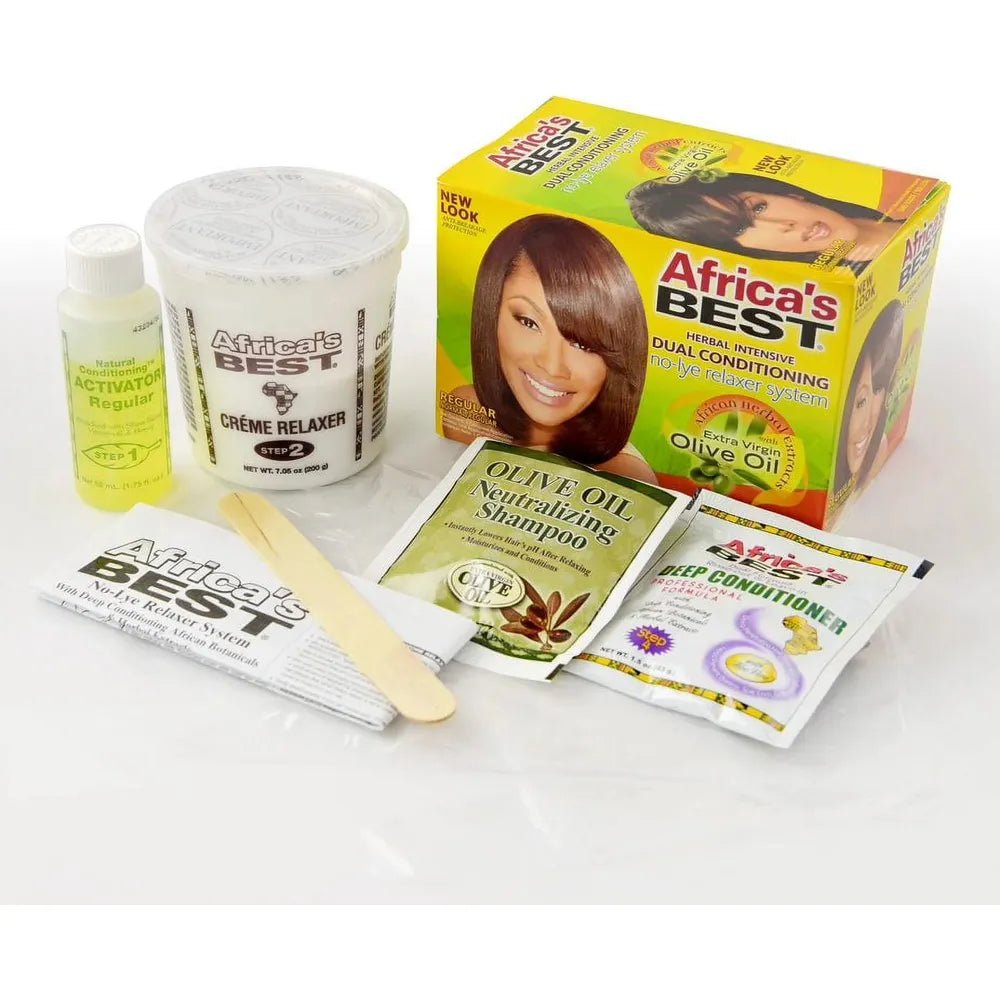 Africa's Best - Herbal Intensive | Dual Conditioning | No - Lye Hair Relaxer Regular Strength | Adult | All Hair Type - Beauty Exchange Beauty Supply