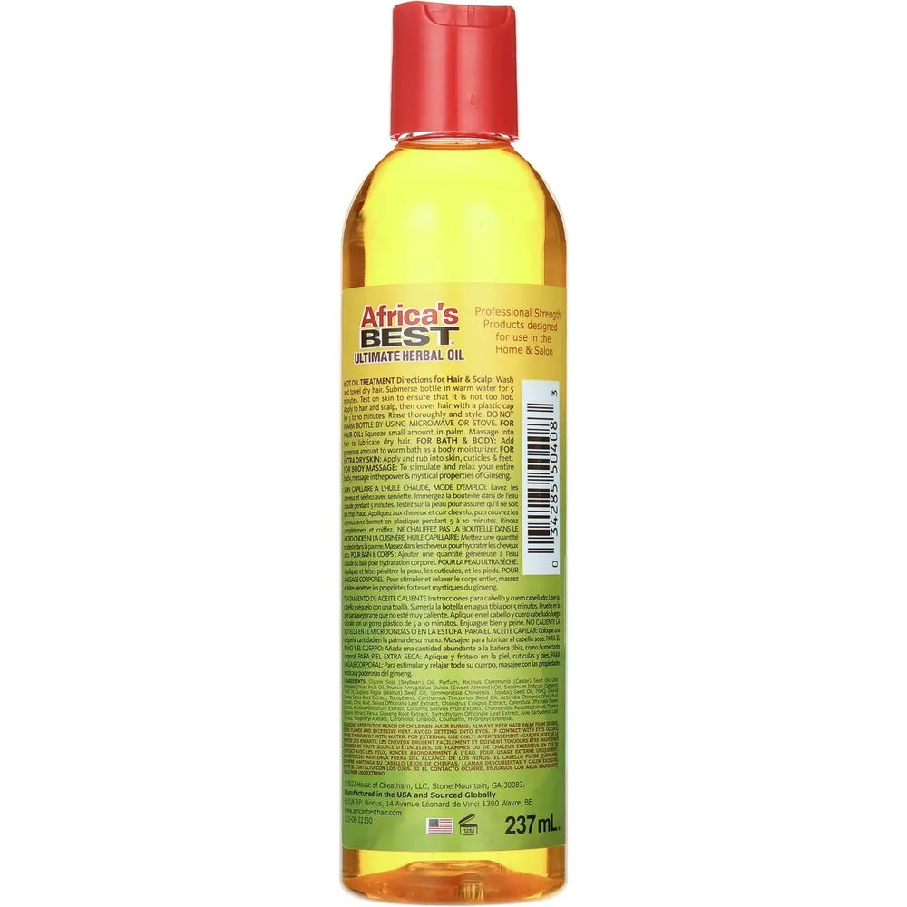 Africa's Best - Ultimate Herbal Oil for Hair | Bath | Nails | Body | Dry Skin | 8oz | - Beauty Exchange Beauty Supply