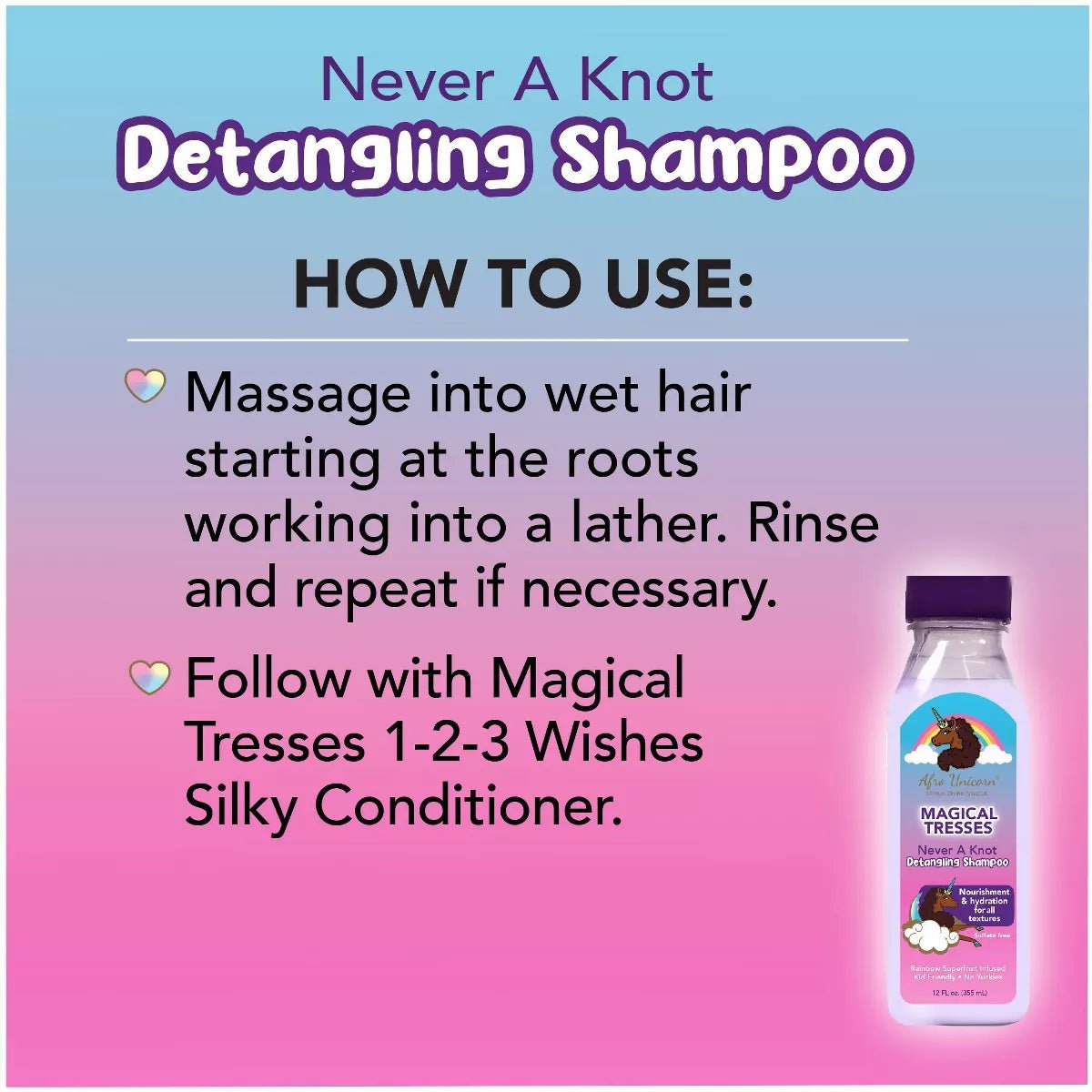 Afro Unicorn Never A Knot Shampoo & Conditioner – 12 fl oz - Beauty Exchange Beauty Supply