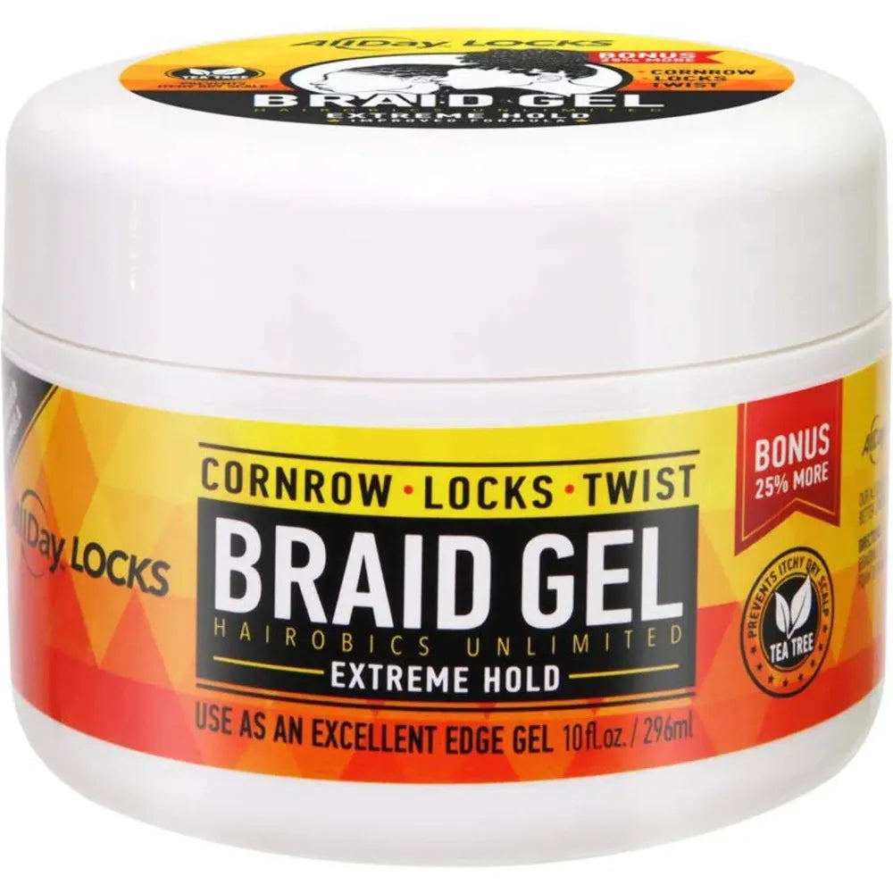 AllDay Locks Braid Gel | Extreme Hold, Smooths & Tames Frizz | No Flaking or Drying | High Shine, Long Lasting for Braids, Locks, Twists, Cornrows| - Beauty Exchange Beauty Supply