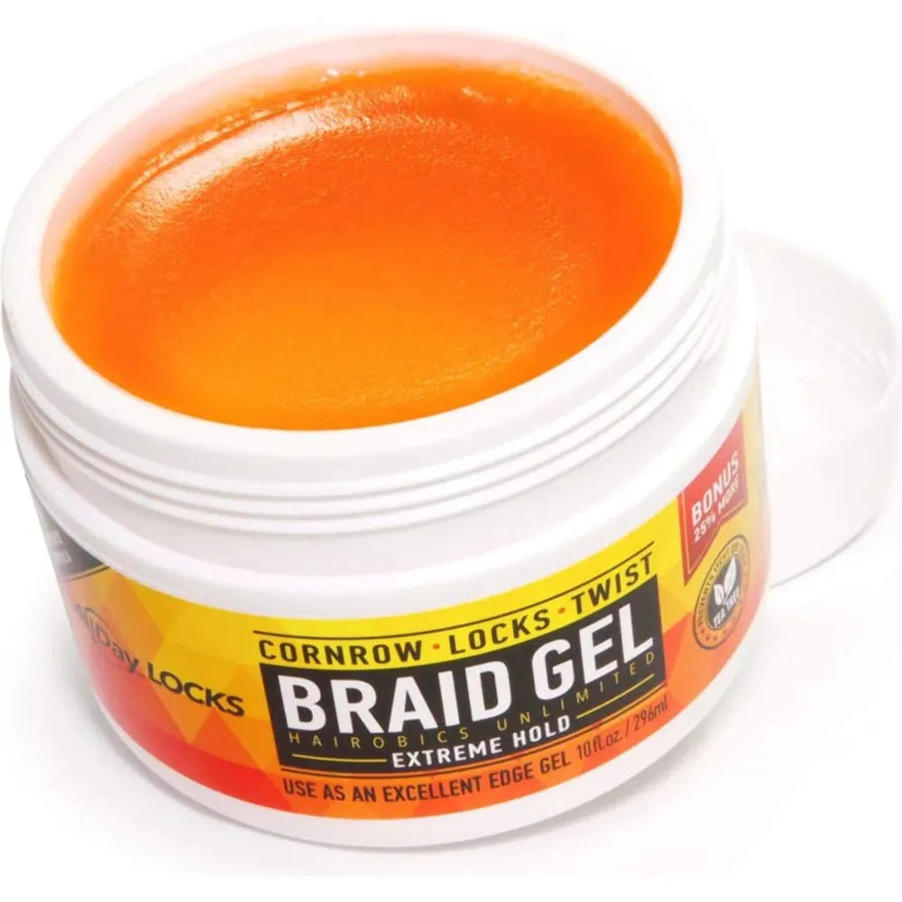 AllDay Locks Braid Gel | Extreme Hold, Smooths & Tames Frizz | No Flaking or Drying | High Shine, Long Lasting for Braids, Locks, Twists, Cornrows| - Beauty Exchange Beauty Supply