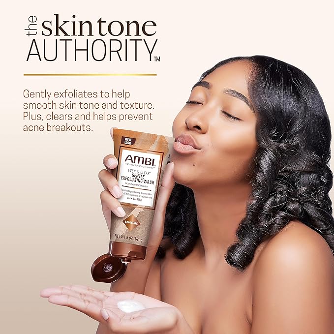 Ambi - Even & Clear | Gentle Exfoliating Wash - Oat and Sea Whip | Salicylic Acid Acne Treatment | Helps Clear | Prevent Breakouts | Exfoliates to Help Smooth Skin Tone | Texture | 5Oz - Beauty Exchange Beauty Supply