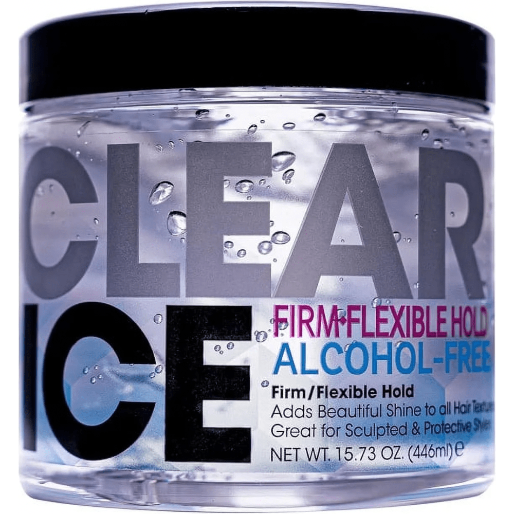 Ampro Clear Ice Protein Styling Gel – Strong Hold, Flake - Free Shine – 8.8oz / 12.27oz / 15.73oz / 32oz - Beauty Exchange Beauty Supply