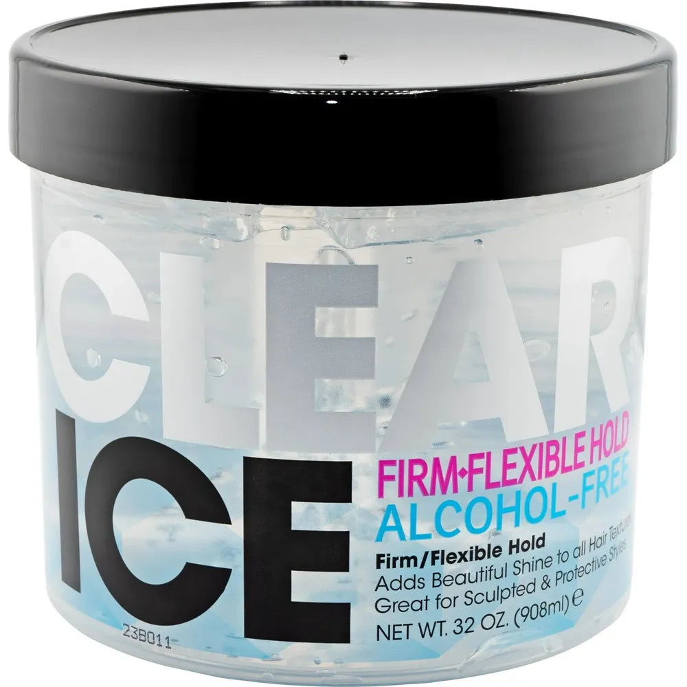 Ampro Clear Ice Protein Styling Gel – Strong Hold, Flake - Free Shine – 8.8oz / 12.27oz / 15.73oz / 32oz - Beauty Exchange Beauty Supply