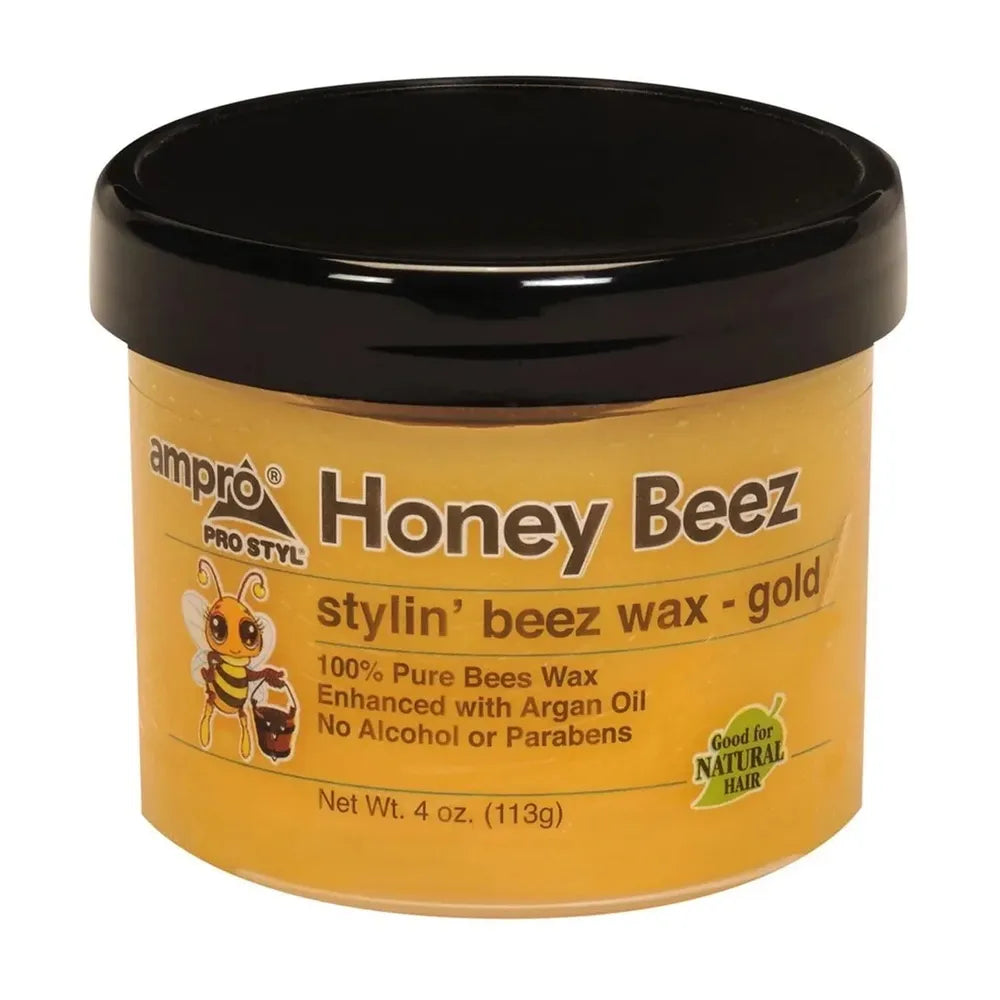 AmPro Honey Beez Wax – Gold & Black – 4 oz - Beauty Exchange Beauty Supply