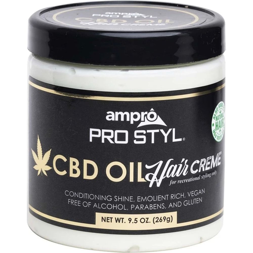 Ampro Pro Styl CBD Oil Hair Creme – Vegan Moisture Barrier with Vitamin E & Aloe – 9.5oz - Beauty Exchange Beauty Supply